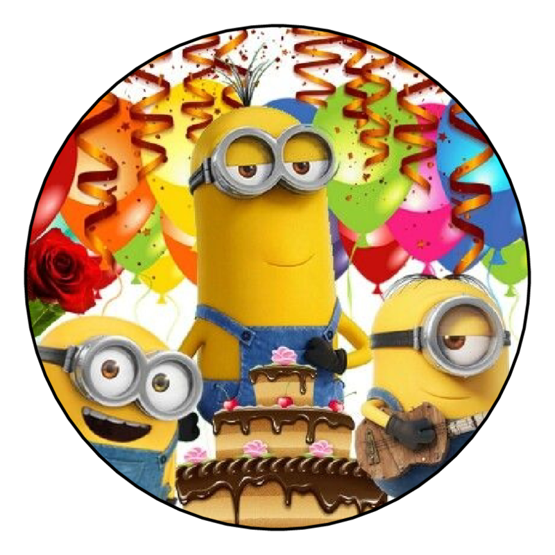 Primary image for 12 Minions Birthday Stickers, Labels, Tags, Favors, Stamps, 2.5", Despicable Me
