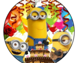 12 Minions Birthday Stickers, Labels, Tags, Favors, Stamps, 2.5&quot;, Despic... - £4.73 GBP