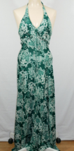 Vintage California 70’s Green Floral Halter Maxi Dress Size 5 - £71.35 GBP