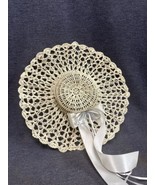 Vintage Handcrafted Crochet Hat Doily Floral Wall Decor Starched - £6.65 GBP