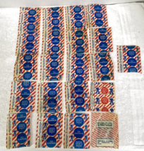 21 Vintage NOS Cracker Jack Toy Paper Surprise Guess Whats Inside Red St... - $29.70