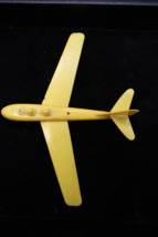 Vtg Plastic Yellow &amp; Red Airplane Signed from West Germany Unusual Find - $19.99