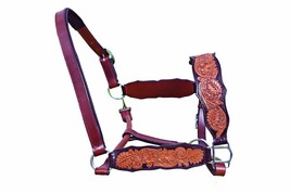 Premium Horse Beautifully Leathe Halter  Carved  Handmade Padded Chrome Fittings - £68.44 GBP