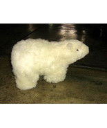 Fur polar bear figure, handmade of alpaca fur, soft toy - $60.00