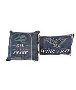 Place &amp; Time Black Halloween Textile Pillows Wing of Bat, Oil Of Snake D... - $459.88 MXN