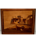 Wood Inlay Art Italy Picture Wall Hanging Marquetry Milan 11&quot;x9&quot; 1976 Vi... - £35.04 GBP