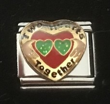 Two Hearts Together Hands Rare Wholesale Italian Charm Enamel Link 9MM K19 - $15.00