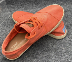 Toms Shoe Men Size 10.5 Canvas 3 Eye Lace Up Casual Sneakers Orange Cora... - £17.91 GBP