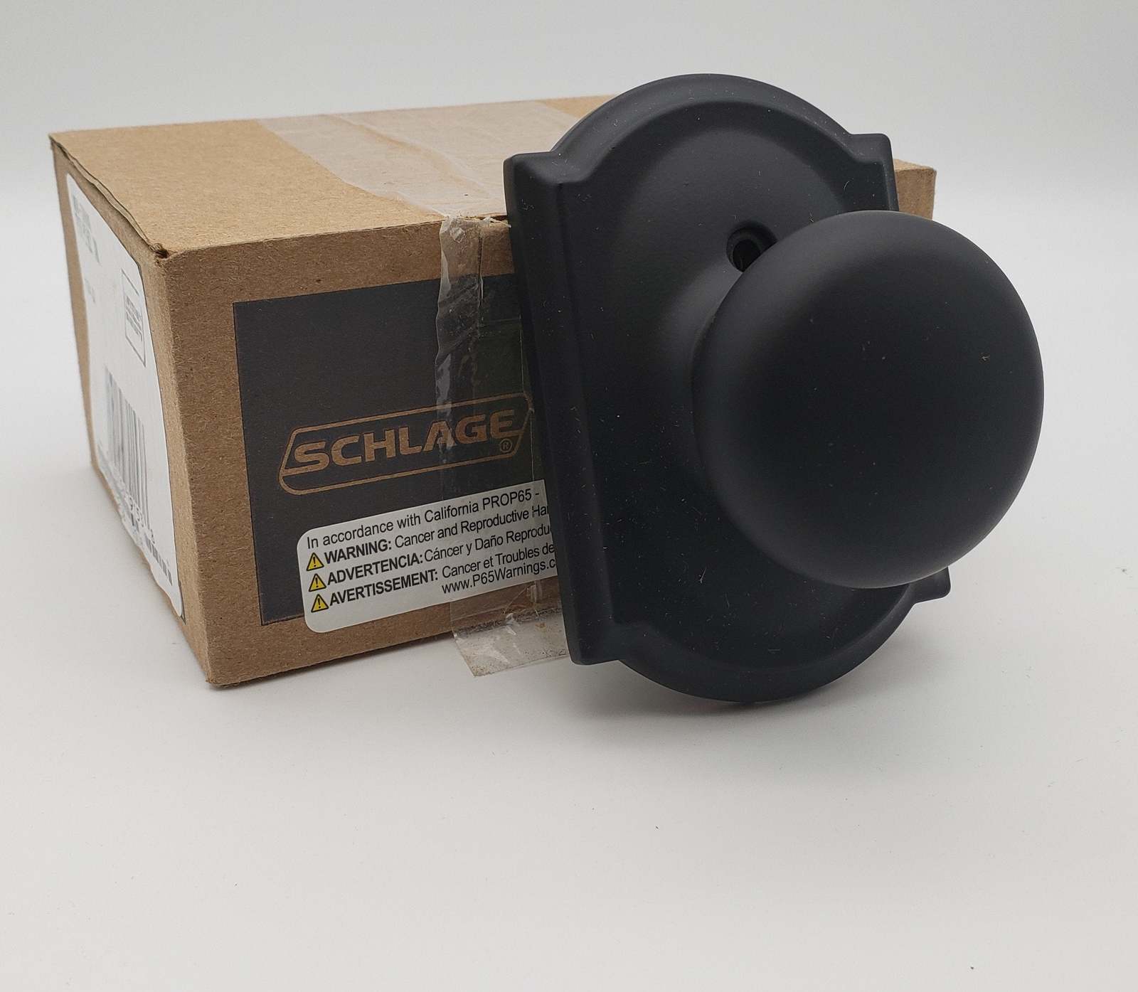 Primary image for Schlage F170-PLY-CAM Plymouth Non-Turning One-Sided Dummy Door Knob  Matte Black
