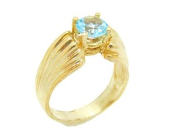 14k Yellow Gold Ladies Ring with March Stone - $637.00