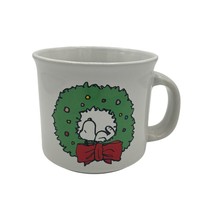 Vintage Snoopy Christmas Wreath Mug Charlie Brown Tea, Coffee, Hot Cocoa... - $24.74