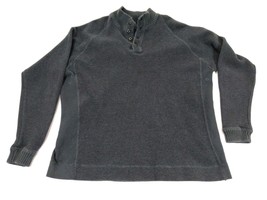 TOMMY BAHAMA Gray Quarter Button Pullover Sweater Long Sleeve Size L - £12.66 GBP