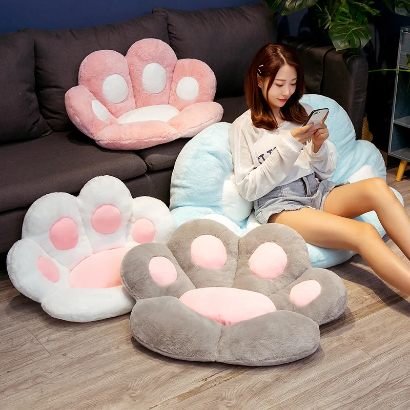 Kawaii Soft Paw Pillow Animal Seat Cushion Stuffed Plush Sofa Indoor Floor Home - £30.19 GBP