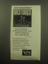 1959 Verve Records Ad - Back to Back - Duke Ellington and Johnny Hodges - £11.98 GBP