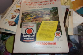 Double-sided advertisement for Havoline Motor Oil and Chrysler Corp 1950&#39;s - £11.99 GBP