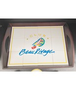 Vintage Club Beau Rivage Casino Wood and Tile Cocktail Tray Set - $1,069.13 MXN