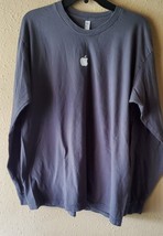 Apple Logo Long Sleeve T-Shirt Men&#39;s  X-Large Gray - Tee  Made In USA Ex... - £19.50 GBP