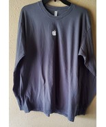 Apple Logo Long Sleeve T-Shirt Men&#39;s  X-Large Gray - Tee  Made In USA Ex... - £19.61 GBP