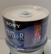 Sony 50 Spindle Dvd+R Discs 120 Min 4.7 Gb 1X-16X New Sealed - £23.59 GBP