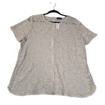 The Limited Womens XL Blouse Floral Sheer Beige Topper Cottagecore Peasant NWT - $14.65