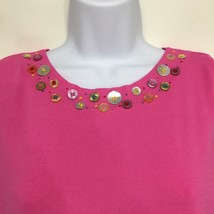 Joseph A. XL Hot Pink Buttons Neckline Sleeveless Tank Top Shell Pullove... - $37.73