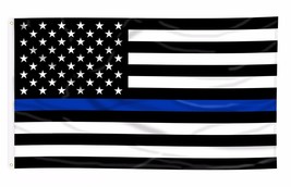 5 FLAGS Thin Blue Line USA Flag From TEXAS 3x5 ft Support Police Back The Blue - £27.17 GBP