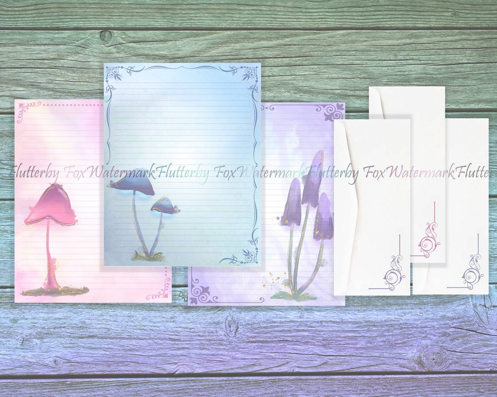 Mushroom Stationery Set | Bioluminescent Mushroom Paper | Shrooms Paper | Mushro