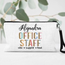Personalized Office Makeup Bag, Office Staff Gifts, Zipper Accessory Pouch, Fron - £12.57 GBP