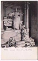 Italy Postcard Genoa Genova Funeral Monument of Cristoforo Tomati - $2.16