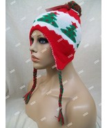 Festive Christmas Tree Knit Hat Pom Pom North Pole Elf Santa Ugly Sweate... - €10,06 EUR