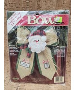 Vintage 1995 Dimensions Santa Stops Here Burlap Bow Kit Quick &amp; Easy No ... - £19.97 GBP