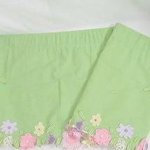Pottery Barn Kids Garden Floral Applique Flowers Green 2-PC Lined Valances - £50.34 GBP