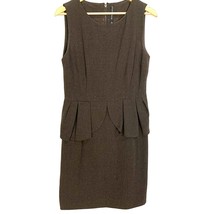 W118 by Walter Baker Career Shift Dress Pleated Peplum Sleeveless Brown ... - £39.42 GBP