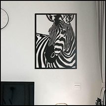 LaModaHome Zebra 50x65 cm[19.7&quot;x25.6&quot; in] Metal Wall Art,Wall Decor, Living Room - £58.54 GBP