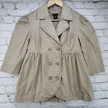 Calvin Klein Khaki Jacket Womens sz S Small Swing Button Front Y2K - £16.00 GBP