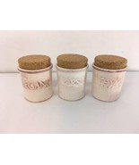 Alfa Italy Parsley Thyme Oregano 1 Cup Spice Ceramic Cork Top Containers - £7.76 GBP