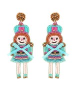  Christmas Nutcracker Dame Beaded Post Earrings - $25.55