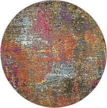 4' X 4' Sunset Abstract Power Loom Non Skid Area Rug - €116,22 EUR