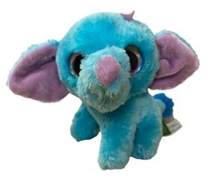 Wild Republic baby Blue Purple Elephant  5.5 inch Plush Sparkle Eyes 2015 - £6.57 GBP
