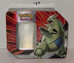 Pokemon TCG 2021 V Strikers Tyranitar Tin EMPTY Red Green Yellow - $14.80