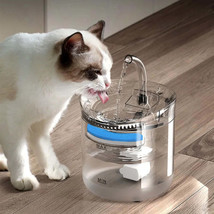 Cat Water Fountain Dog Water Dispenser Transparent Drinker USB Powered Pet Drink - £25.68 GBP+