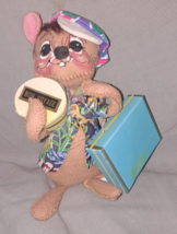 Vintage Annalee Mobilitee BON VOYAGE Mouse w hat &amp; luggage doll 1989 - £18.36 GBP