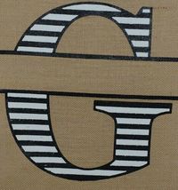 Kate Winslet Brand Brown Burlap Monogram Black White G Garden Flag image 3