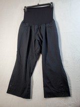 Motherhood Capri Pants Womens Maternity Size Large Black Pull On Elastic Hem - £12.26 GBP