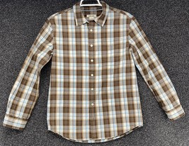 Cherokee Youth Boys Shirt L 12/14  Long Sleeve Casual Brown Plaid Button Up - £7.88 GBP