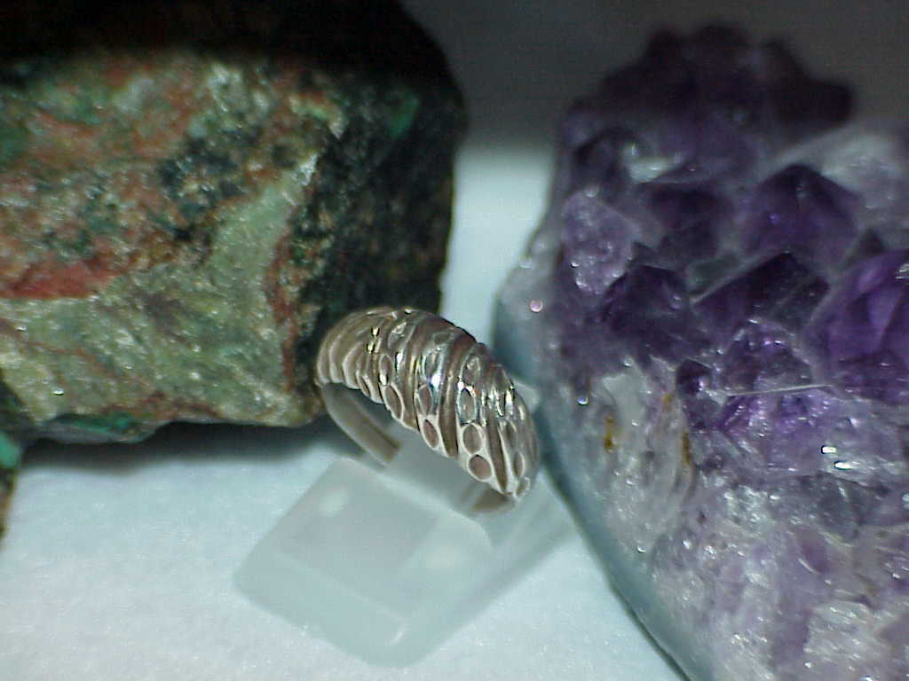Sterling Dome Band Ring Chip Carved Sz 6 Grams 3.4 Antique Vintage Wedding - $19.79