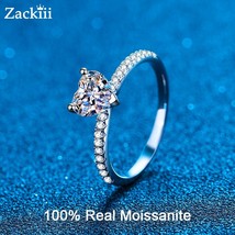 2 Carat Heart Cut Moissanite Wedding Band for Women Heart Shaped Diamond Engagem - £78.21 GBP