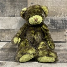 Pottery Barn Sitting Yarn Nose Teddy Bear Green Plush Stuffed Animal - £16.25 GBP