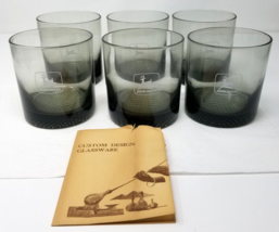 John Deere® Old Fashioned Bar Glasses Set of 6 1980s Textured Bottom Col... - $37.95