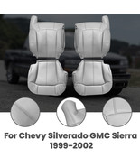 Leather Seat Cover Gray For Chevy Silverado GMC Sierra 1999-2000-2001-2002 - £65.39 GBP